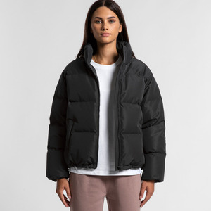 New Stylish Women's Puffer <b>Jacket</b> with Zip-up Front High Collar <b>Quilted</b> Insulation for Autumn Warmth Without Bulk Solid <b>Pattern</b> - Product Image 1