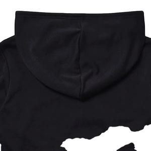 Sweat à capuche 100% coton à séchage rapide pour femmes avec motif imprimé respirant et solide grande taille - Product Image 2