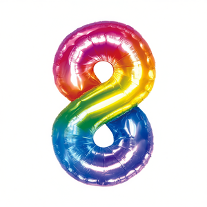 Palloncino Numero 8 Multicolore 100cm per Decorazioni Festa - Product Image 2