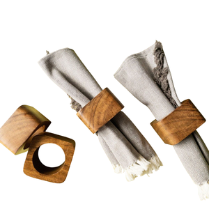 Anneaux de serviette en bois naturel fabriqués à la main anneau de tissu en bois de manguier de la plus haute qualité pour manger rond de serviette décoratif excellent prix - Product Image 2