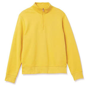 Sweat-shirt d'hiver thermique surdimensionné pour homme avec logo personnalisé, effet délavé, demi-zip, mélange polyester/coton, coupe-vent, écologique - Product Image 1