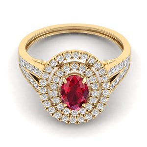 Reyes Sản Xuất Phụ Nữ Thời Trang 14K Vàng Moissanite Kỷ Niệm Đồ Trang Sức Mỹ Cho Sang Trọng Của Cô <span class=keywords><strong>Ruby</strong></span> Đá Quý Engagement <span class=keywords><strong>Rings</strong></span> - Product Image 6