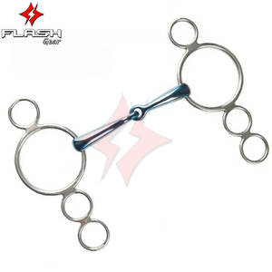 Premium Custom Made Horse Equine 3 Ring Dutch Gag Waterford Horse Bit de acero inoxidable de alta calidad Western Dutch Gag Breeches - Product Image 3