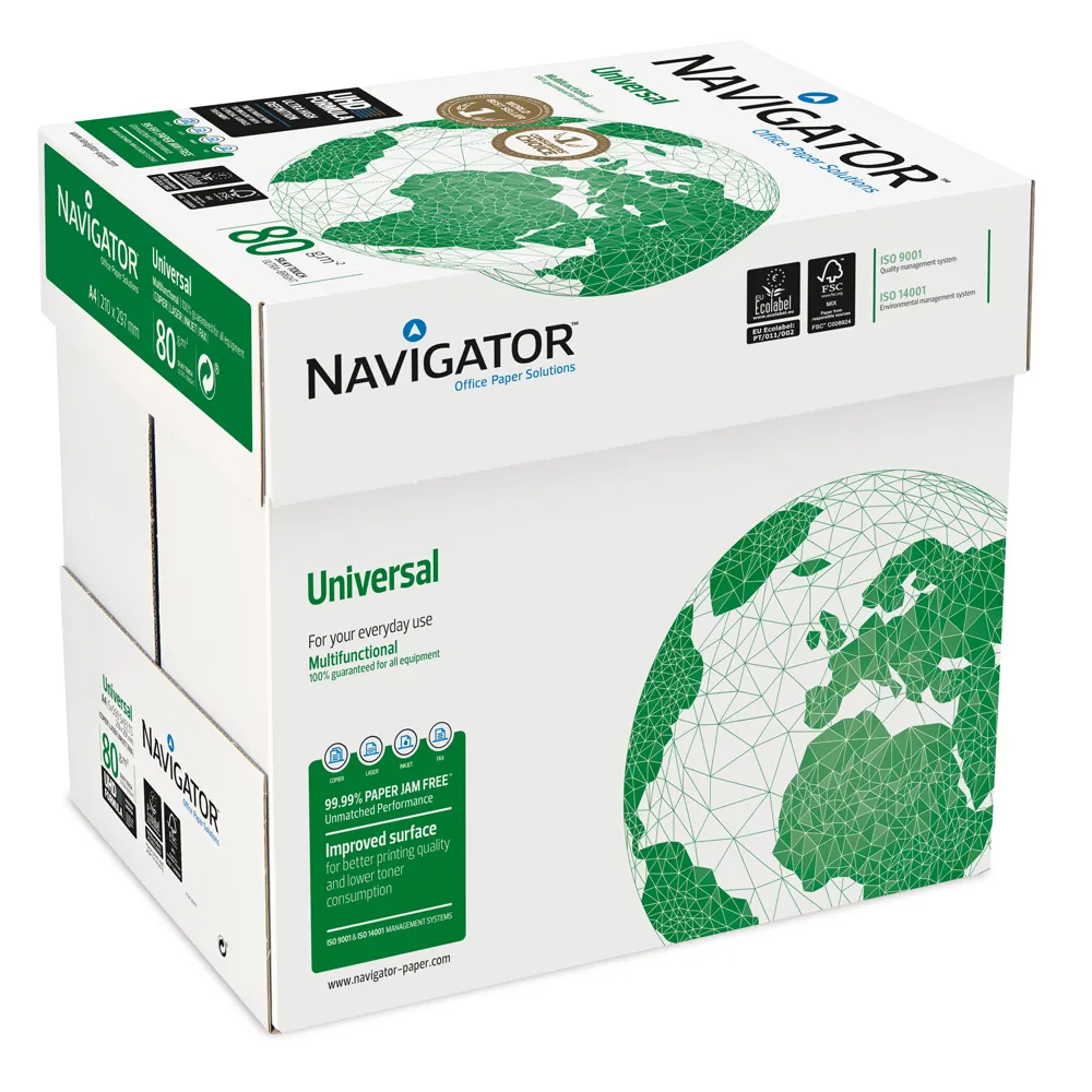 ورق نسخ A4 فائق الجودة أبيض من المصنع Navigator / ورق A4 Navigator عالمي A4