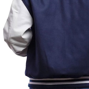 100% Wool Varsity Coat for Ladies <b>Black</b> Body With Gray Sleeves Crop <b>Top</b> College Girl Jacket Dyed Wholesaled Made in Pakistan - Product Image 6