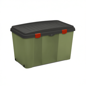 Conteneur de camping familial Stefanplast 120L avec couvercle vert et noir 13404 – Idéal pour abri et rangement - Product Image 2