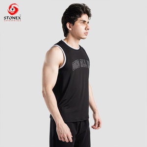 Custom Logo Men Tank Top Gym Workout Sleeveless Shirt Running Fitness Training <b>Vest</b> OEM Manufacturer Supplier - Product Image 3