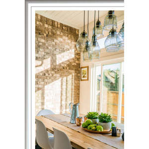 Modern <b>A2</b>/A4 Size Aluminum Silver Matt <b>Poster</b> <b>Frame</b> Square Metal Photo Display with Wood Accent 61 X 91.5 cm - Product Image 2