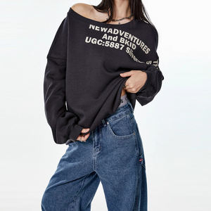 Sweat-shirts à capuche pour femmes de haute qualité avec logo personnalisé imprimé sur toute la surface, style streetwear surdimensionné, épaules tombantes - Product Image 1