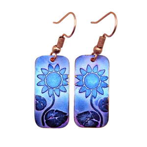 Legnica Jewelry Festival May 2025 hammered Patina brass circle earrings for black flapper dress Layered Leaf Earrings - Product Image 5