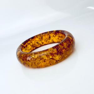 Bracelet rigide en ambre naturel cognac, bracelet en ambre doré, bracelet en ambre cognac, bracelet rigide - Product Image 2