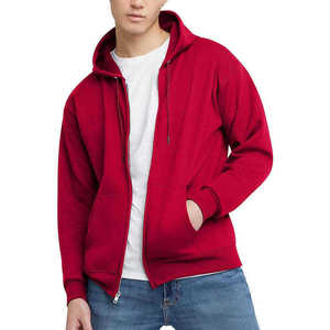 Hot sale Autumn solid color men's long-sleeved zipper Hoodies With Customised Color And Sizes - Product Image 1