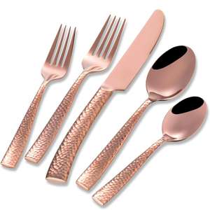 Gold Stainless Steel Cutlery Set Modern <b>Flatware</b> for Restaurant Hotel Home Use Dishwasher Safe High Quality Finish - Product Image 5