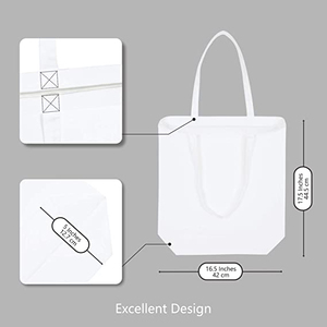 ถุงผ้าดิบผ้าฝ้ายออร์แกนิกแบบธรรมดาใช้ซ้ำได้พิมพ์โลโก้แบบเป็นมิตรต่อสิ่งแวดล้อมถุงผ้าสำหรับซื้อของชำ - Product Image 3