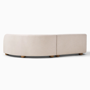 Divano moderno a forma di L <span class=keywords><strong>bianco</strong></span> bouclé curvo divano sezionale divano in velluto per mobili da soggiorno - Product Image 2