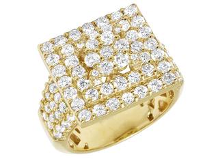 Anillo de moissanita estilo racimo para hombre Hip Hop VVS D Color Diamond en plata de ley 925 - Product Image 1