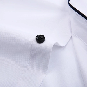Chemise habillée décontractée pour homme à imprimé floral en popeline Oxford 60% coton 40% polyester à manches longues avec poignets mousquetaires et col classique infroissable - Product Image 6