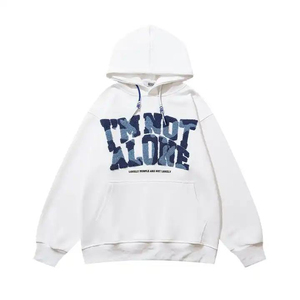 Sudadera con Capucha para Hombre, Talla Grande, con Logotipo Bordado en Chenille en la Parte Delantera, Mezcla de Poliéster y Algodón, Transpirable, Informal, para Invierno - Product Image 6