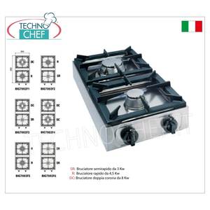 Estufa de gas profesional de sobremesa, 2 quemadores - Product Image 1