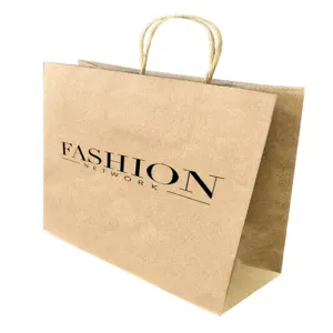 High Fashion Customized Brown White Virgin Recycled paper gift bag logo brown bag made in Vietnam at cheapest price