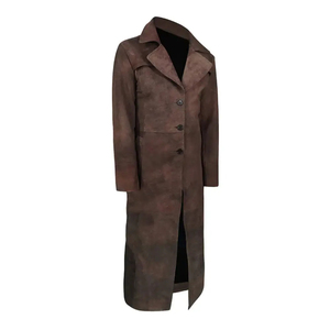 2025 Luxury Genuine Leather <b>Long</b> Coats <b>Men</b> Handmade Black Winter Outerwear Slim Fit Classic Trench <b>Jacket</b> Eco-Friendly Thick - Product Image 3
