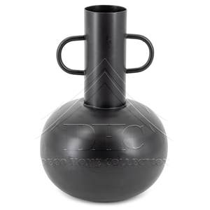 Florero de Metal de aluminio negro personalizado de moda moderno Florero de mesa nuevo elegante a un precio - Product Image 2