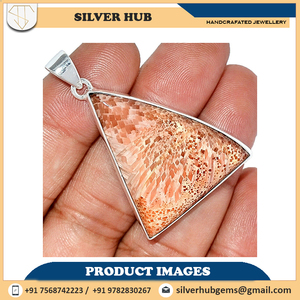 Mejor Precio venta última nueva llegada 925 plata esterlina colgantes finos encantos naranja Scolecite piedra preciosa bisel conjunto colgante joyería - Product Image 6