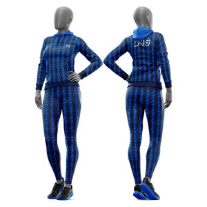 Ensemble de survêtement sportif 2 en 1 pour femme en polyester 100% imprimé sur mesure, coupe-vent, séchage rapide, respirant, sweat-shirt à capuche pour l'entraînement - Product Image 6