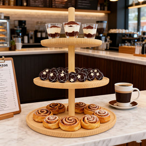 ชั้นวางเค้กและขนมหวานไม้สำหรับใช้ในบ้าน ร้านอาหาร และคาเฟ่ - Product Image 4