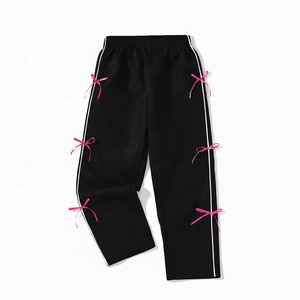 Nouveau pantalon cargo d'été pour femme en toile avec coutures à nœuds, taille mi-haute élastique, coupe droite, effet amincissant - Product Image 4