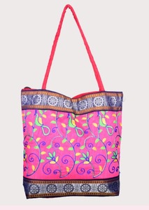 กระเป๋าโท้ทผ้าใบผ้าฝ้ายย้อมสีทนทานพิมพ์โลโก้ที่กำหนดเองพีซียาวพร้อมซิปปิดสำหรับการให้ของขวัญและการให้ - Product Image 3