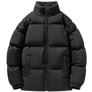 Chaqueta acolchada de invierno para hombre con estilo, ropa transpirable para exteriores de alta calidad con logotipo frontal, chaqueta para exteriores de Color sólido - Product Image 1