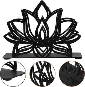 Servilletero de Metal con diseño de loto de alta calidad, soporte negro para utensilios de cocina, para uso en Hotel, hogar, restaurante - Product Image 4