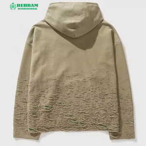 Sweat-shirt à capuche personnalisé en molleton 100 % coton 600 GSM, coupe classique, effet vieilli, respirant et à séchage rapide - Product Image 2