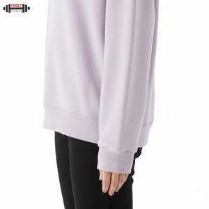 Sweat-shirt pour femme à col en V, en molleton épais, à manches longues, style streetwear d'hiver, coupe oversize, épaules tombantes, devant luxueux, respirant, 2 pièces - Product Image 5