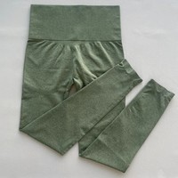 Pantalon de yoga sans couture taille haute pour femme, vêtements de sport respirants avec logo personnalisé, leggings de contrôle du ventre