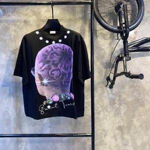 OEM Premium 300gsm French Terry Boxy Fit de gran tamaño Unisex hombres camisetas Streetwear DTG Hip Hop recortada estilo de camiseta - Product Image 4