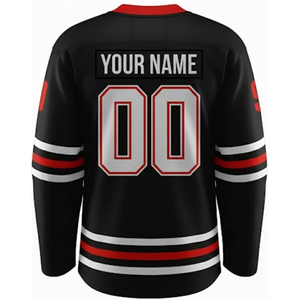 Maillots de hockey sur glace personnalisés de haute qualité OEM pour équipes professionnelles avec technologie de sublimation, respirants, 100 % polyester, logo personnalisé - Product Image 3