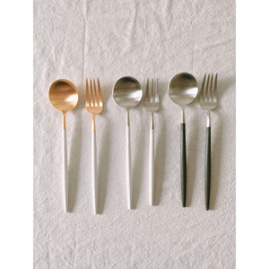 Mộc mạc bạc thiết lập của 7 piece trong suốt Acrylic xử lý Flatware Set PVD vàng sử dụng cho nhà bếp nhà hàng nhà - Product Image 6