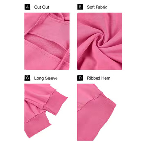 Femmes personnalisées 2025 marque personnalisée Logo haut court à capuche cordon épaules tombantes OEM motif blanc couleur unie pour l'hiver - Product Image 4