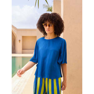Camiseta sin mangas informal para mujer Cenote, de popelina de seda, resistente a las arrugas, talla única - Product Image 3