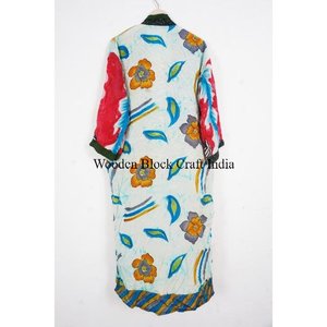 Kimono de Seda Reciclada para Mujer, Estilo Bohemio, Elegante, Floral, Largo, de Manga Larga, Sexy, Vintage, Informal, Hippie, para la Playa - Product Image 5