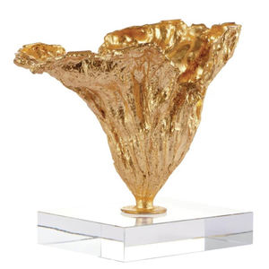 Escultura de Acrílico con Base Única, Chapada en Oro, para Sala de Estar, Diseño Abstracto y Atractivo, Metal de Aluminio - Product Image 1