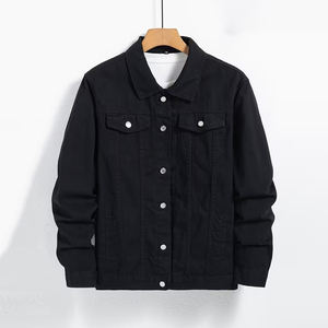 Veste en toile d'hiver pour homme de haute qualité, couleur noire, manches longues, col rabattu, fermeture à boutons en corne, coupe-vent, séchage rapide, utilitaire - Product Image 3