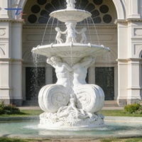 Fontaine en GRC sculptée classique, multi-niveaux, légère, vente directe d'usine, durable