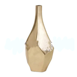 Florero de Metal con Patrón Geométrico, Florero Moderno para Mesa, Decoración de Sala de Estar, Florero Metálico Decorativo, Maceta - Product Image 1