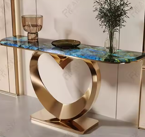 Mesas de consola de mármol de metal atemporal fusión de diseño contemporáneo y lujo antiguo para interiores disponibles a precio al por mayor - Product Image 4