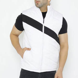 Haute qualité hiver vêtements de plein air couleur unie gilet bouffant avec col montant recouvert fermeture éclair style bulle - Product Image 1