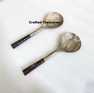 Ensemble de couverts à salade en bois et résine pour outils de mélange de desserts aux fruits et ustensiles de cuisine Ensemble de vaisselle de fête au meilleur prix - Product Image 1