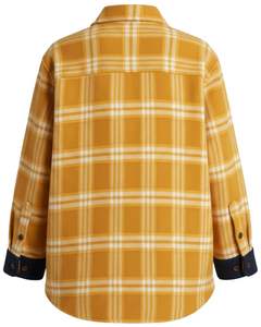 เสื้อเชิ้ตแจ็คเก็ตผ้าแฟลนเนลลายสก็อตสีเหลืองมัสตาร์ดสำหรับผู้ชาย แบบสั่งทำพิเศษ แขนยาว ติดกระดุม ให้ความอบอุ่น มีกระเป๋าคู่ที่อก - Product Image 2